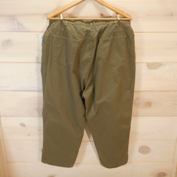 NWT Liz Claiborne Womens Size 14W Cropped Pants Olive Green High Rise Vintage - Picture 3 of 11